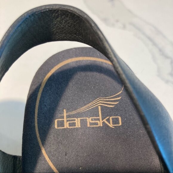 DANSKO  Sz 39 Sandals Diagonal Straps with Chunky Funky 2” Heels - Picture 3 of 11